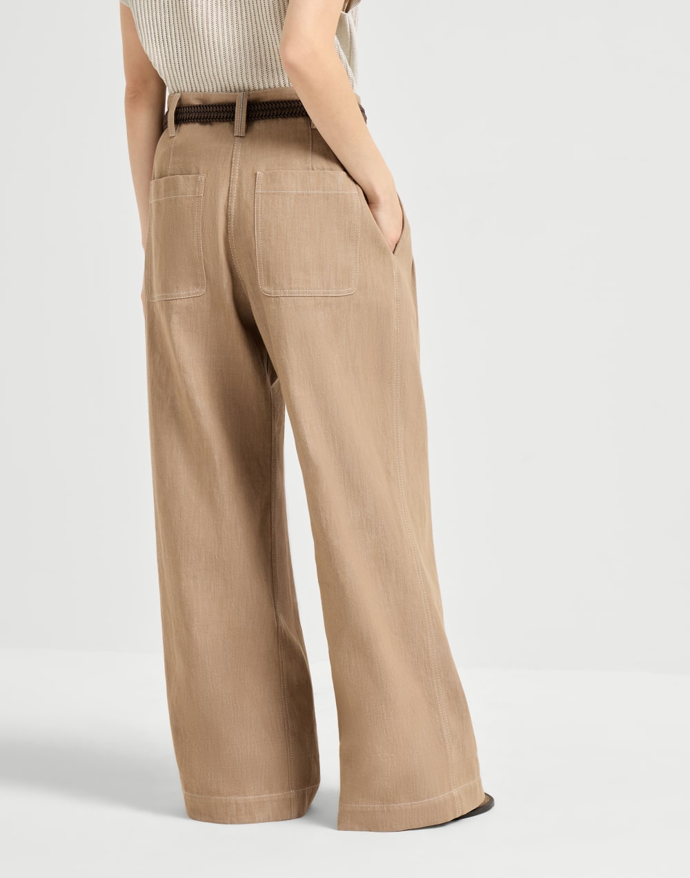 Wide Smart-Hose Sandbeige Damen - Brunello Cucinelli