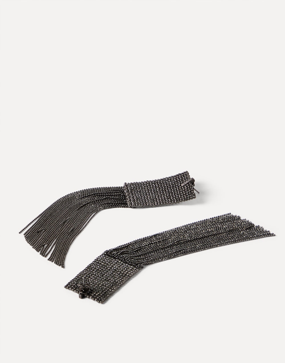 Silver frayed earrings Lignite Grey Woman - Brunello Cucinelli