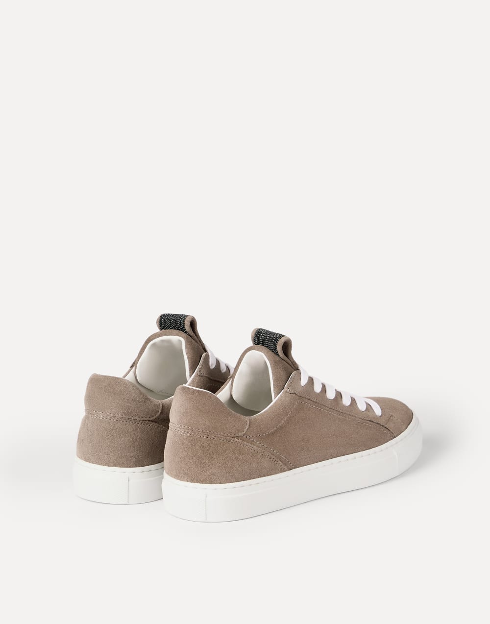 Suede sneakers with monili Brown Woman - Brunello Cucinelli
