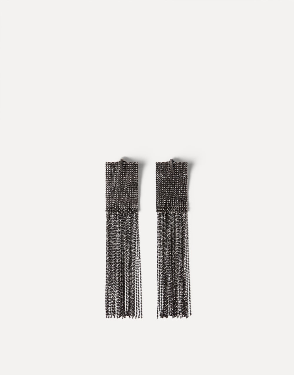Silver frayed earrings Lignite Grey Woman - Brunello Cucinelli