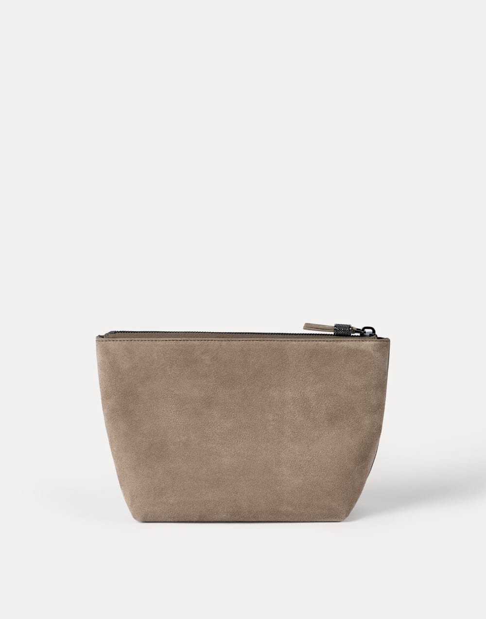 Suede pouch with monili Light Brown Woman - Brunello Cucinelli