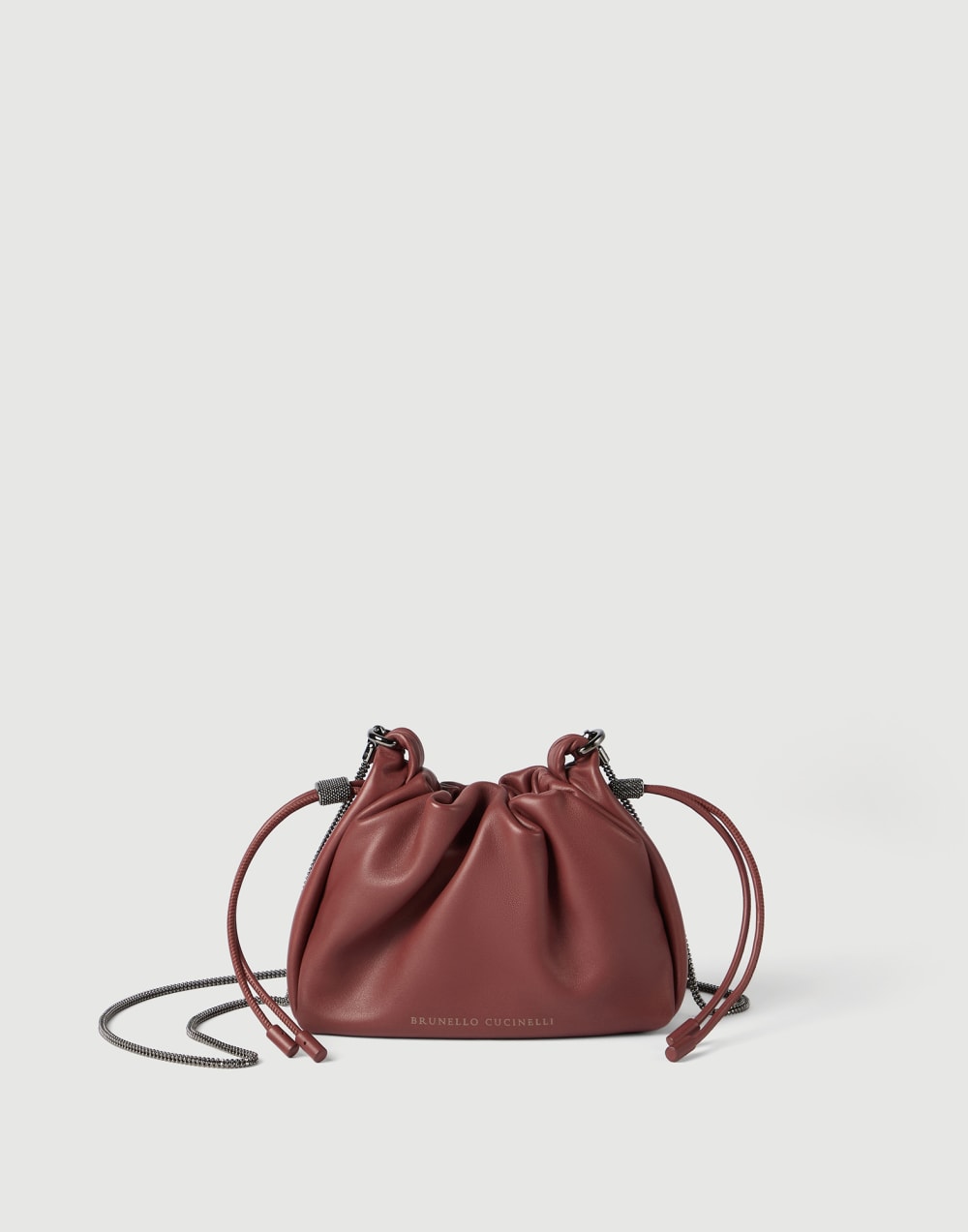 Soft leather mini Mellow Bucket bag Firebrick Woman - Brunello Cucinelli