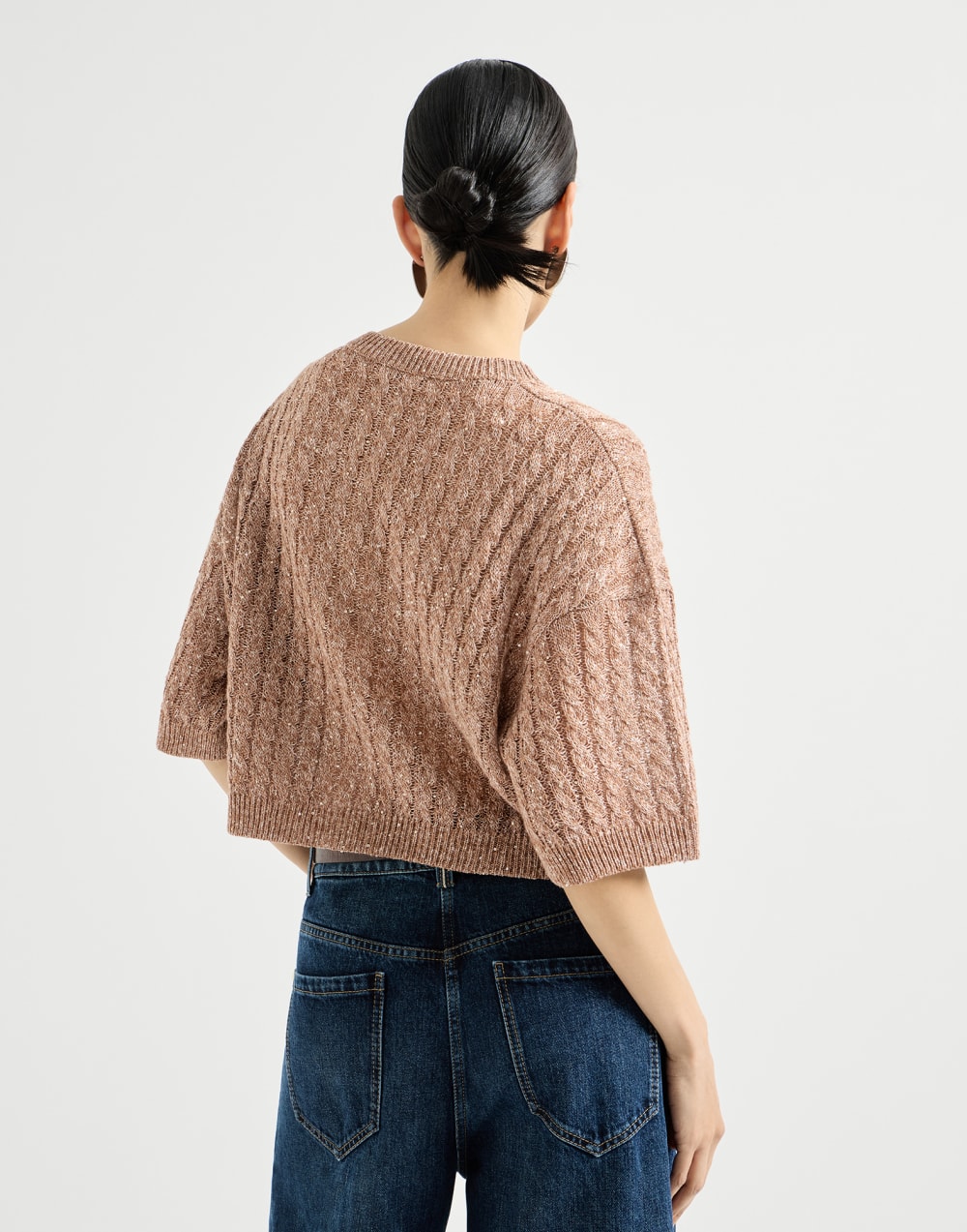 Dazzling Cable-Cardigan Braun Damen - Brunello Cucinelli