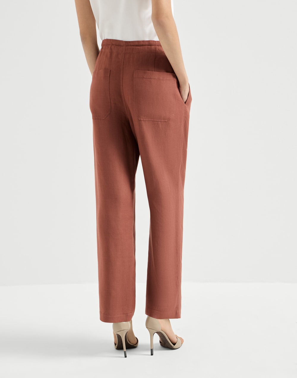 Tailored Track-Hose Ziegelrot Damen - Brunello Cucinelli