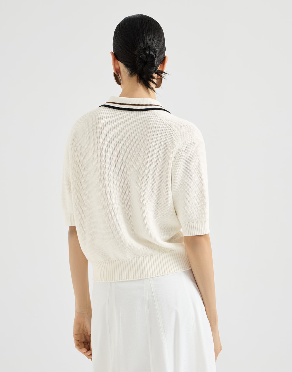 Rib knit polo White Woman - Brunello Cucinelli