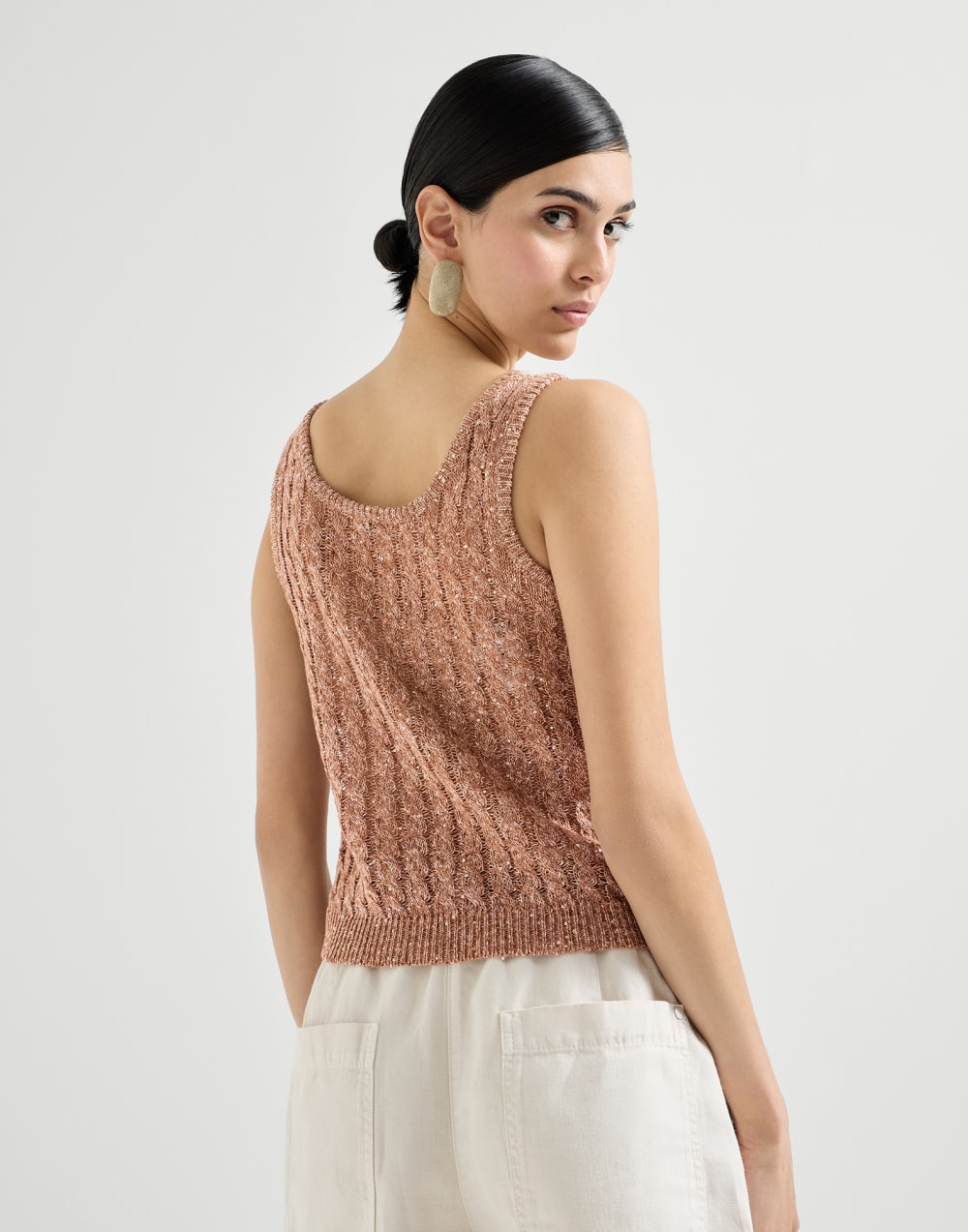 Dazzling cable top Brown Woman - Brunello Cucinelli