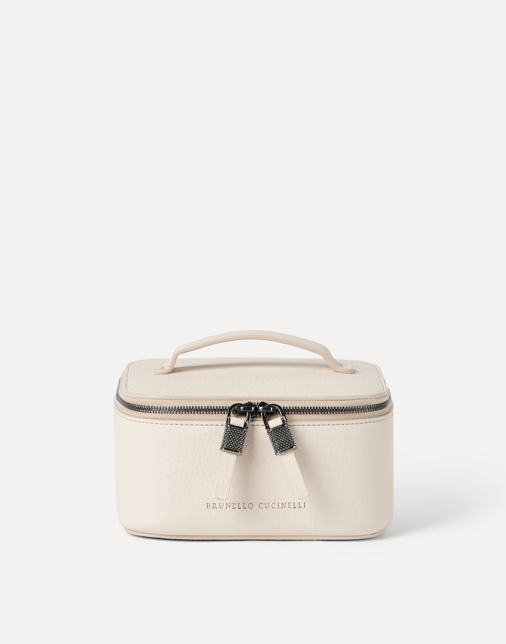 Calfskin jewelry box with monili Ivory Woman - Brunello Cucinelli