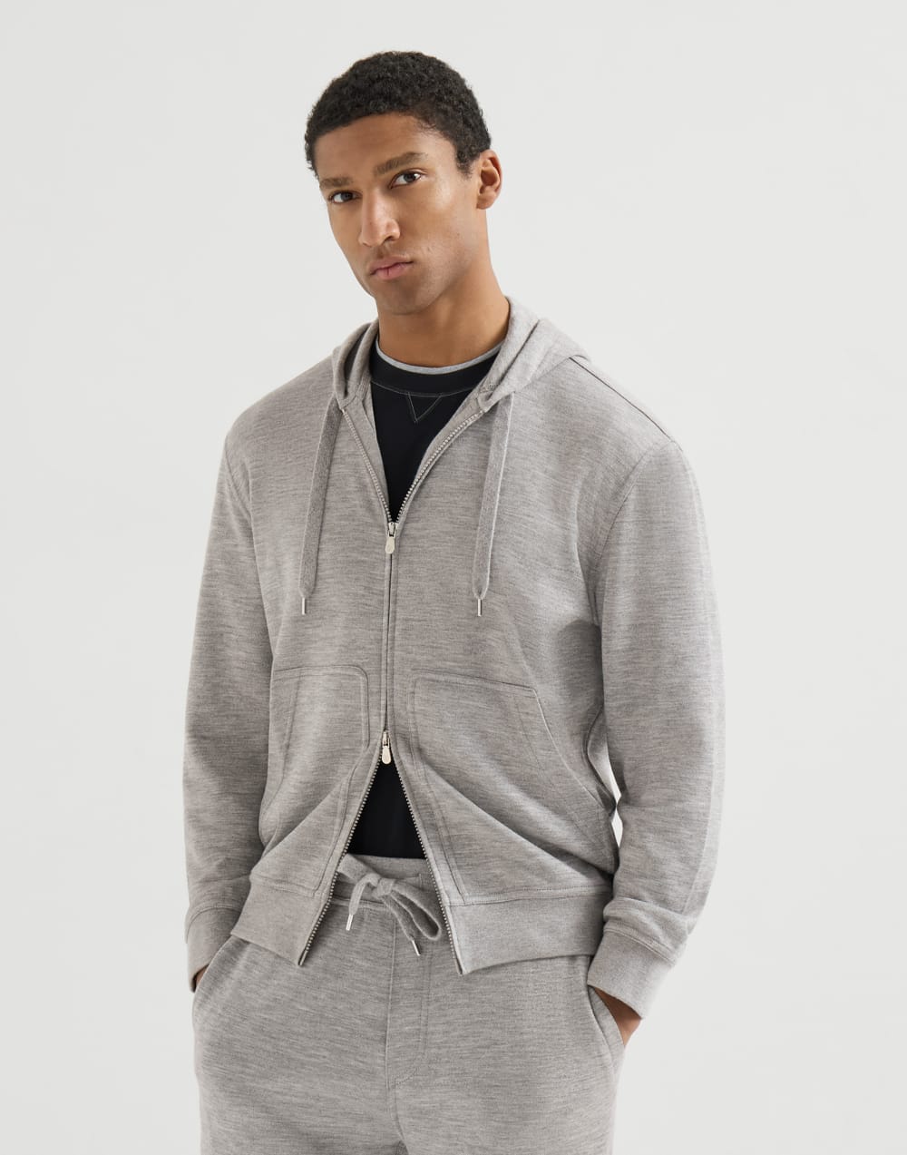 French terry sweatshirt Grey Man - Brunello Cucinelli