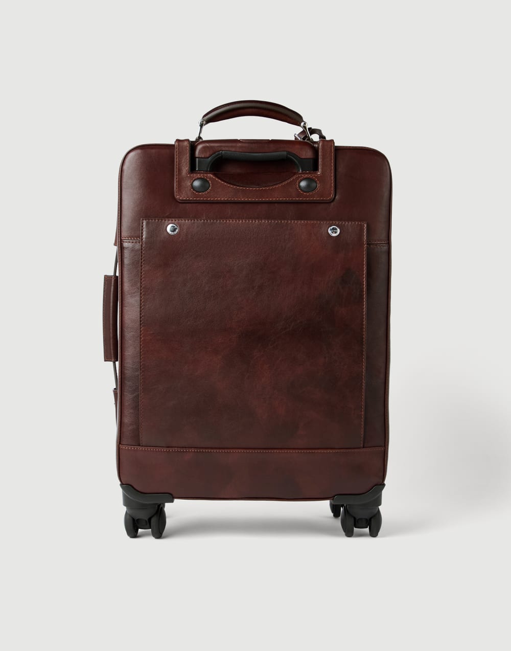 Burnished calfskin suitcase Burgundy Man - Brunello Cucinelli