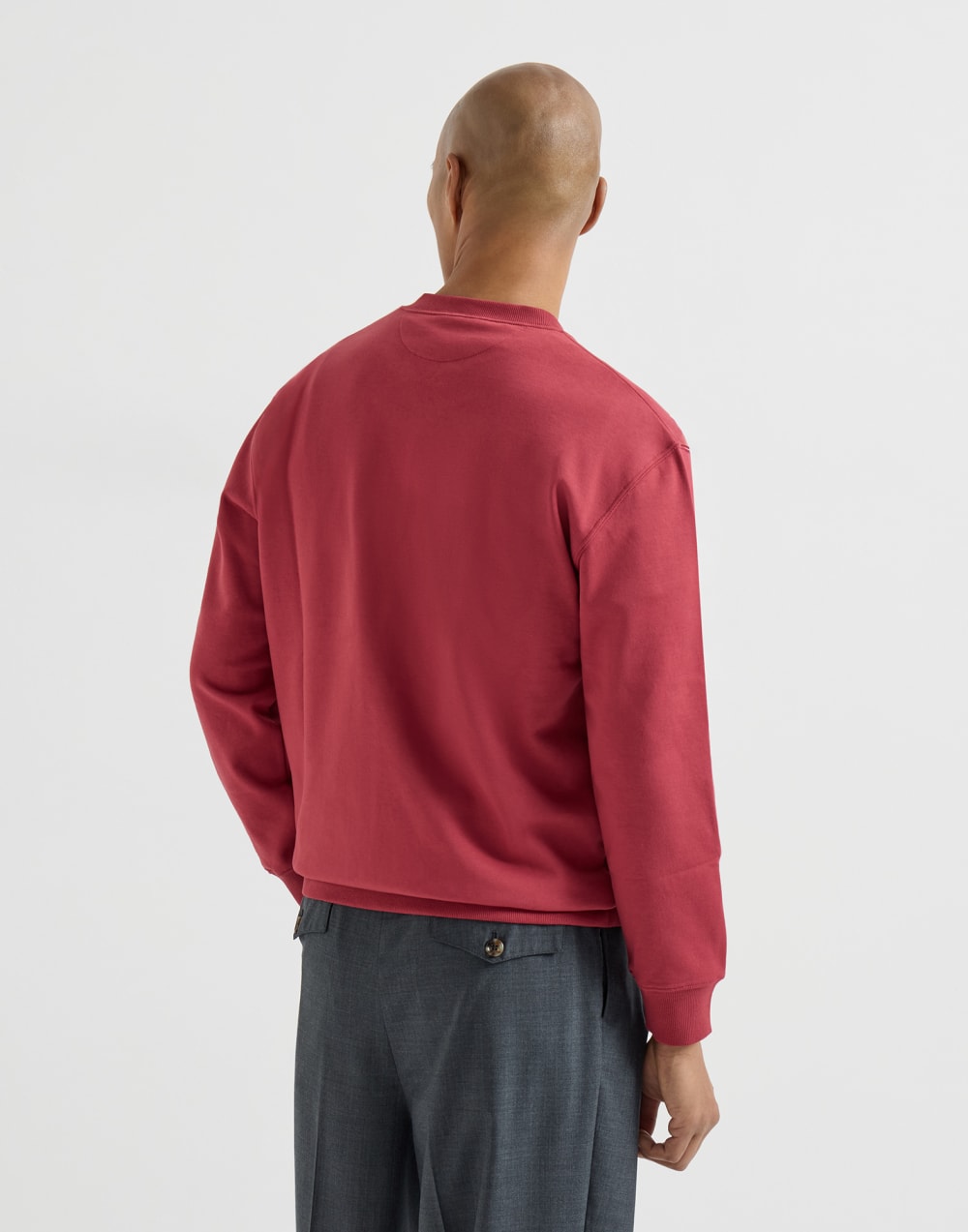 Cotton French terry sweatshirt Cherry Man - Brunello Cucinelli