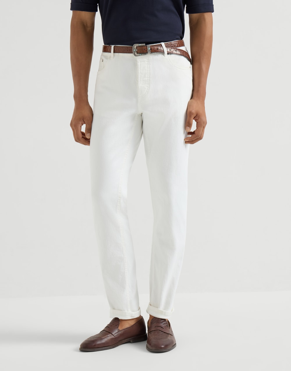 Hose aus leichtem Denim Schneeweiß Herren - Brunello Cucinelli