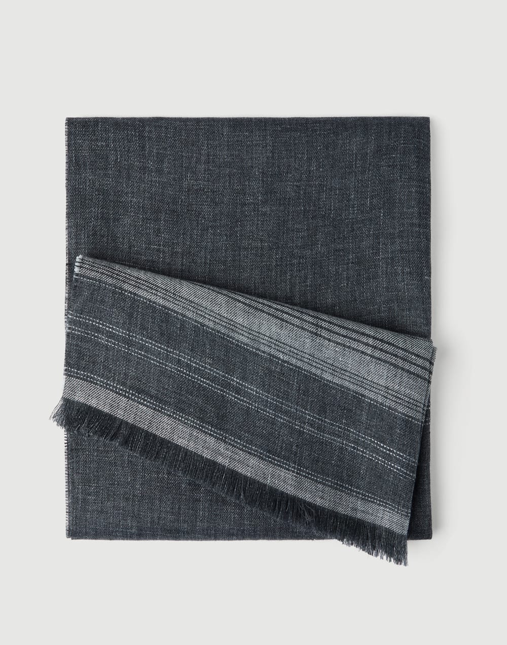 Linen scarf Anthracite Man - Brunello Cucinelli