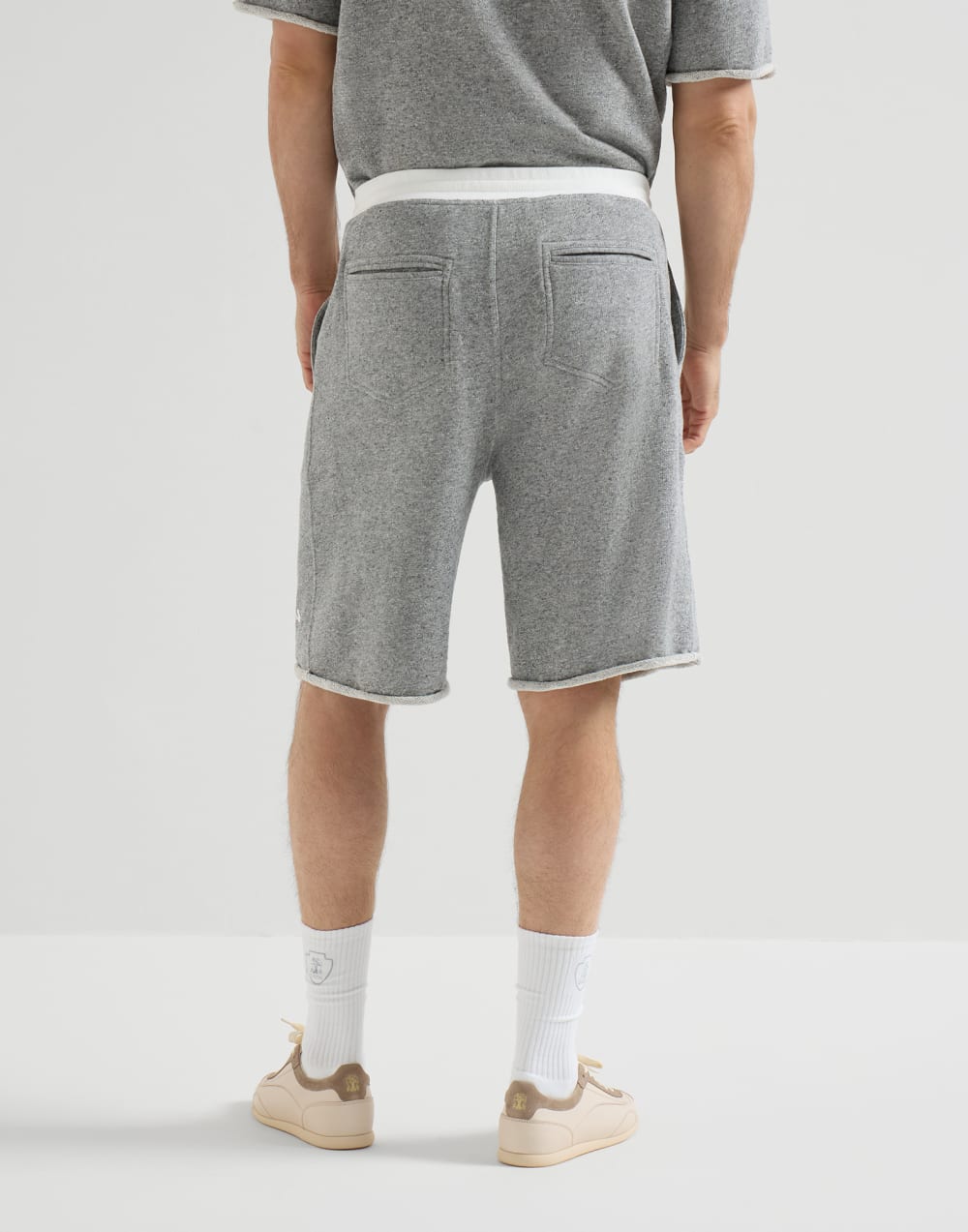French terry Bermuda shorts Grey Man - Brunello Cucinelli