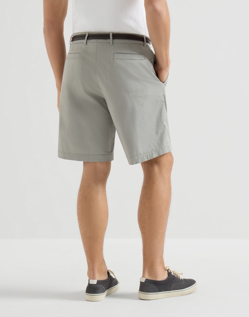 Stückgefärbte Bermuda Kaki Herren - Brunello Cucinelli