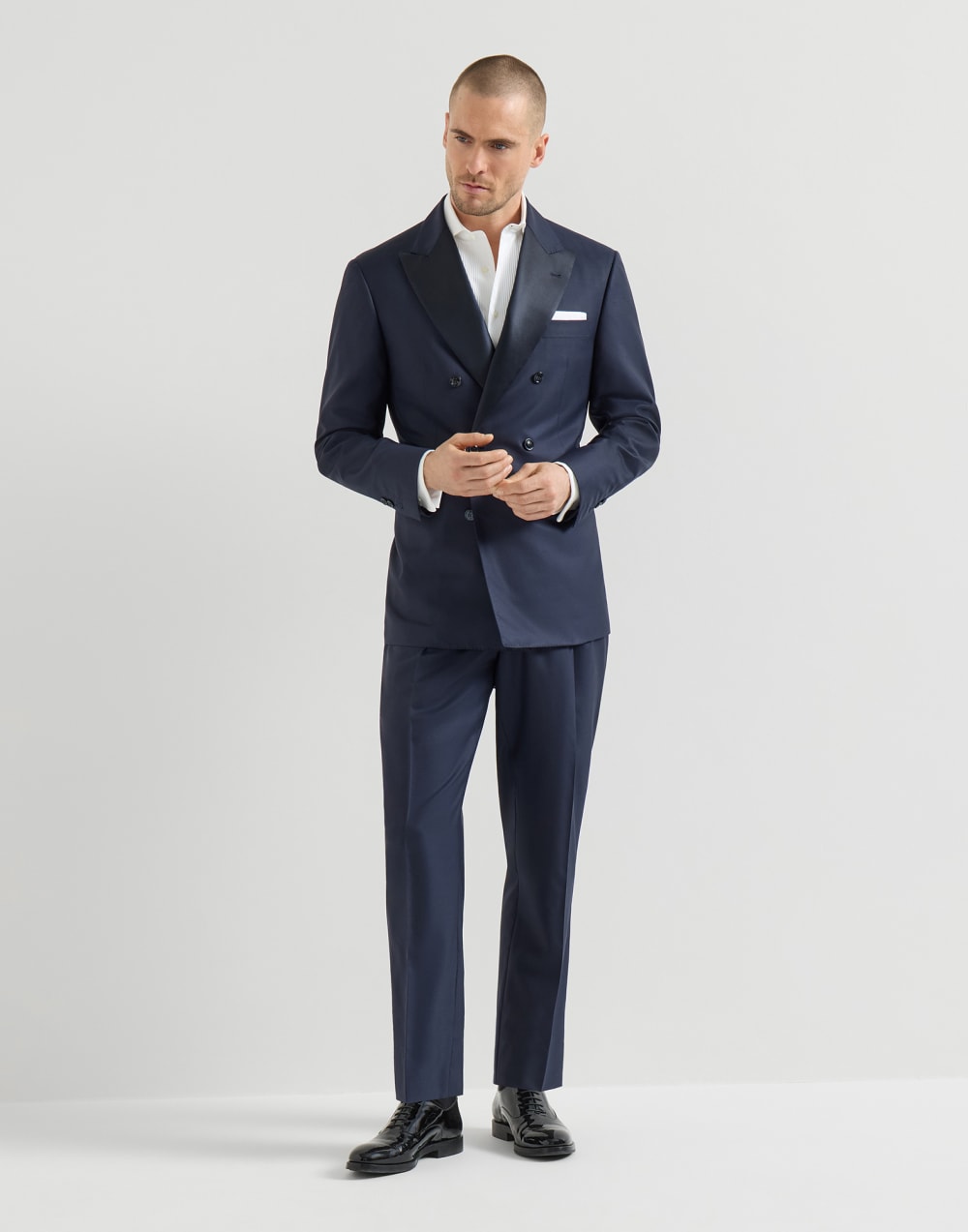 Tuxedo with one-and-a-half-breasted jacket Navy Blue Man - Brunello Cucinelli