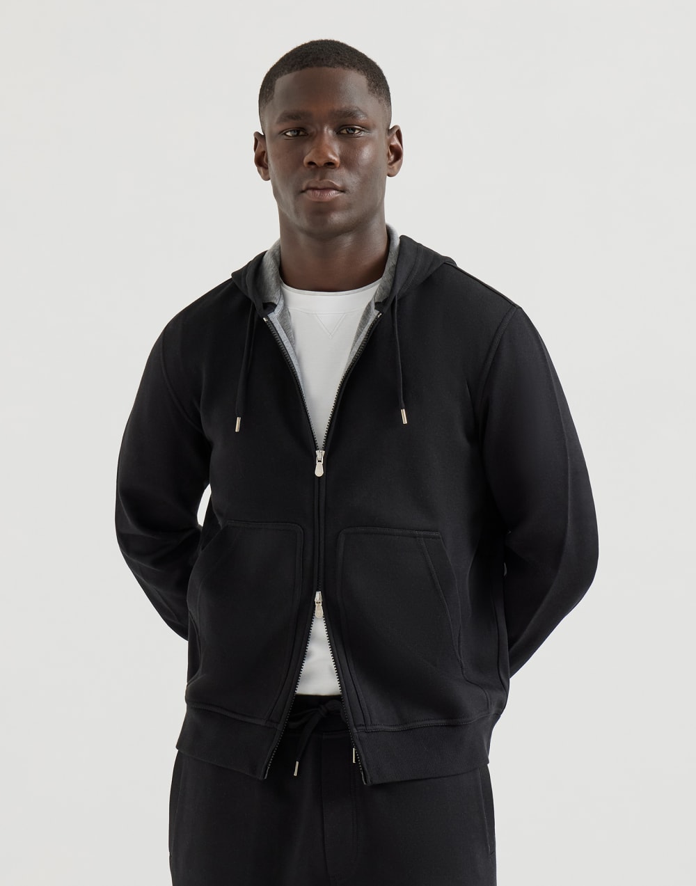 Sweatshirt aus Doubleface-Sweatjersey Schwarz Herren - Brunello Cucinelli