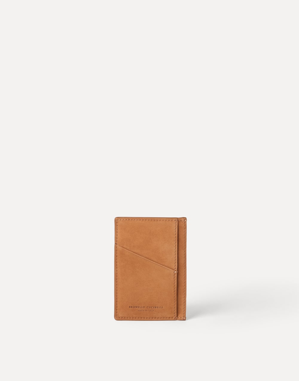 Porte-cartes en nubuck Cognac Homme - Brunello Cucinelli