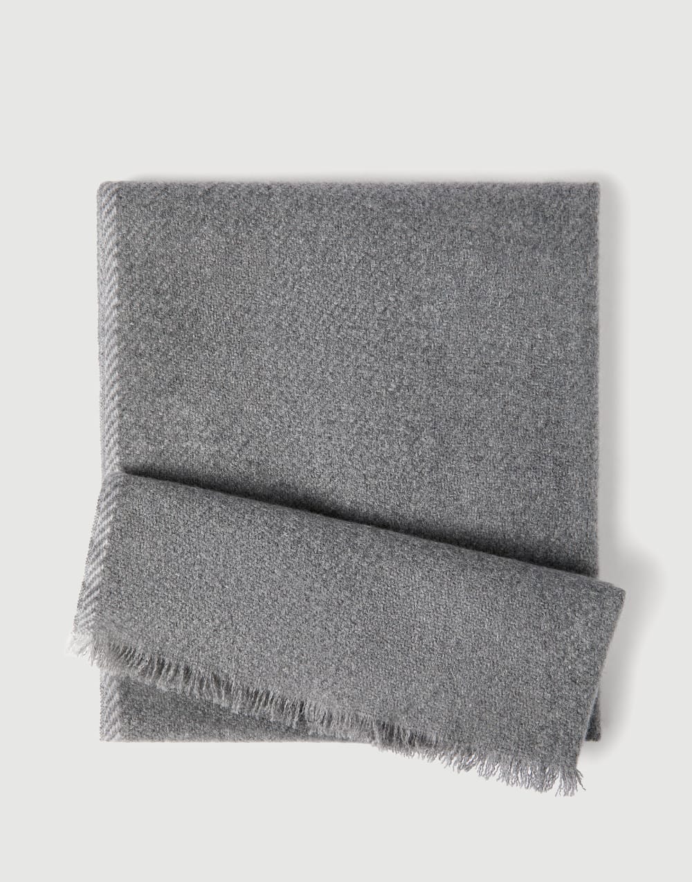 Cashmere diagonal scarf Medium Grey Man - Brunello Cucinelli