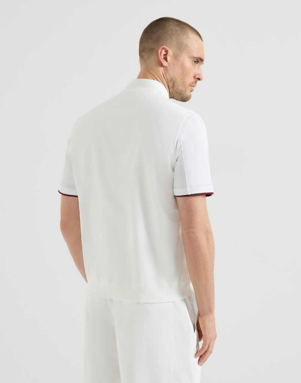 Nylon vest with logo White Man - Brunello Cucinelli