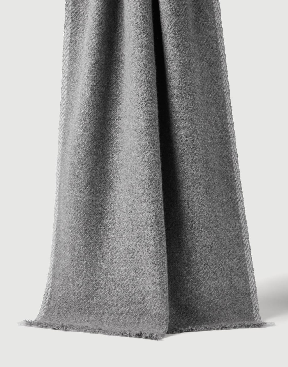 Cashmere diagonal scarf Medium Grey Man - Brunello Cucinelli