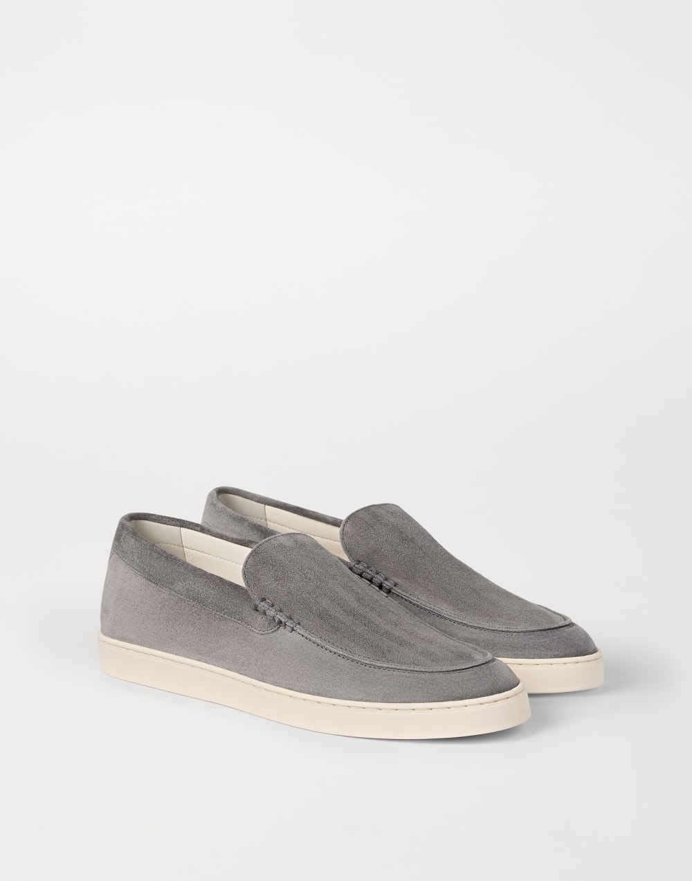 Slip-ons aus Veloursleder Orange Herren - Brunello Cucinelli