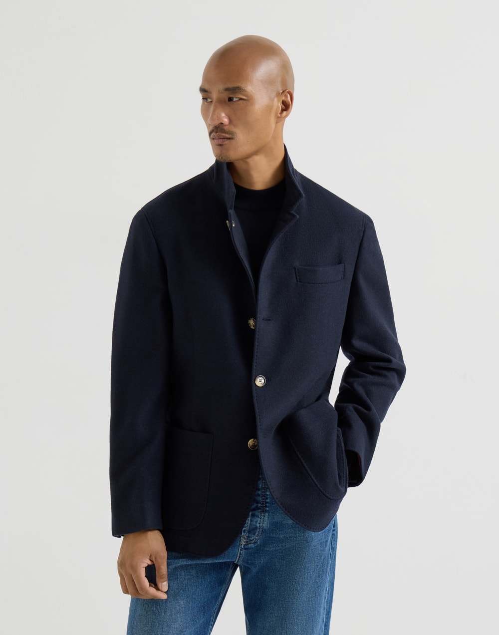 Jacke im Sakkostil Navy-Blau Herren - Brunello Cucinelli