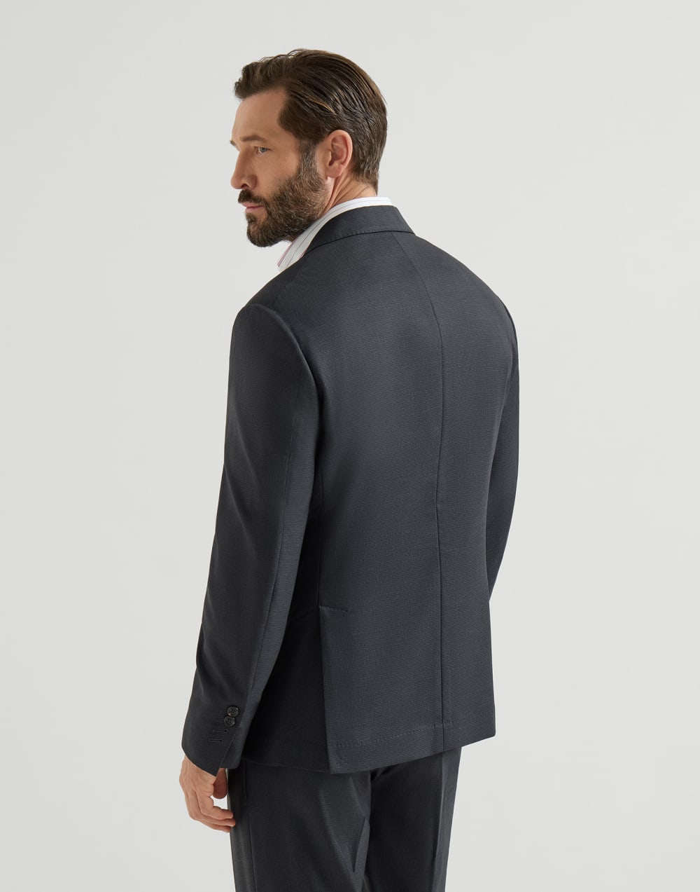 Blazer in Hahnentrittmuster Anthrazit Herren - Brunello Cucinelli