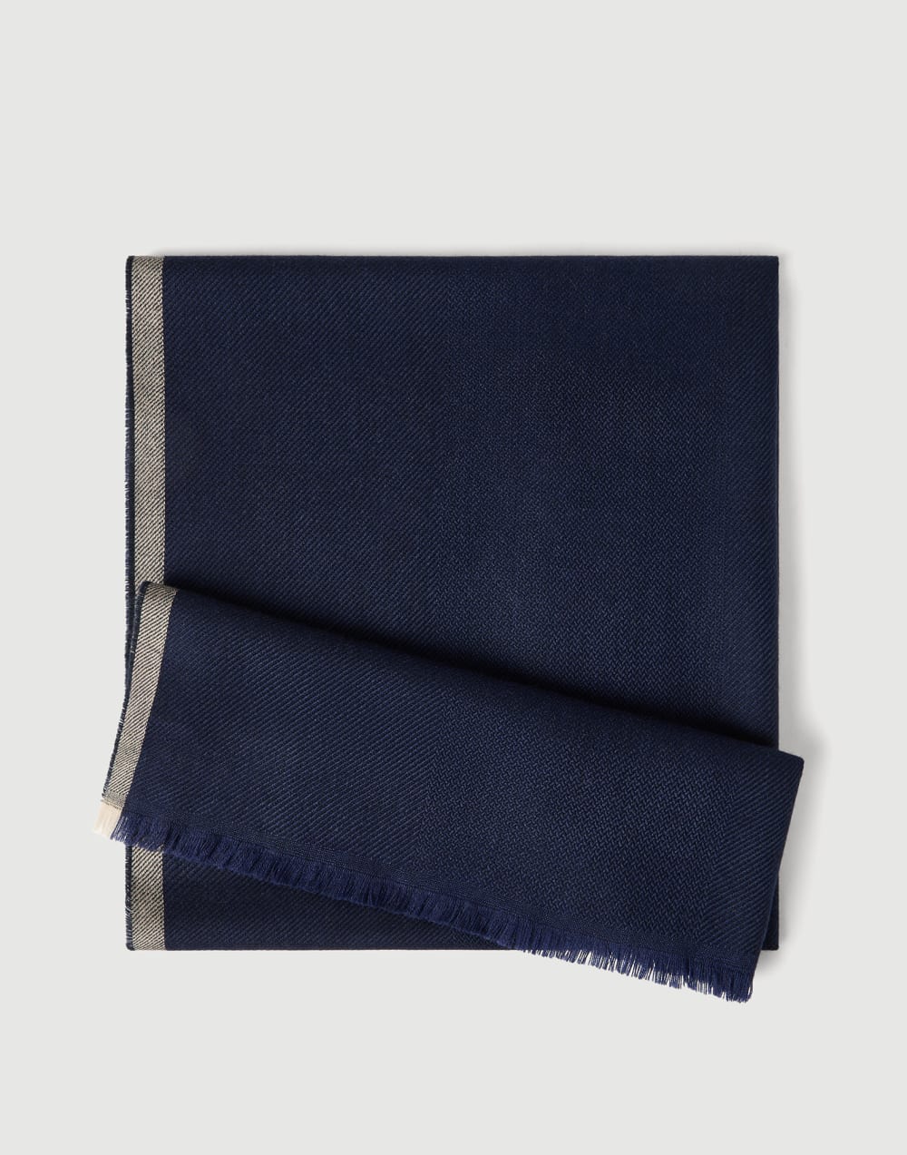 Wool and cashmere scarf Blue Man - Brunello Cucinelli