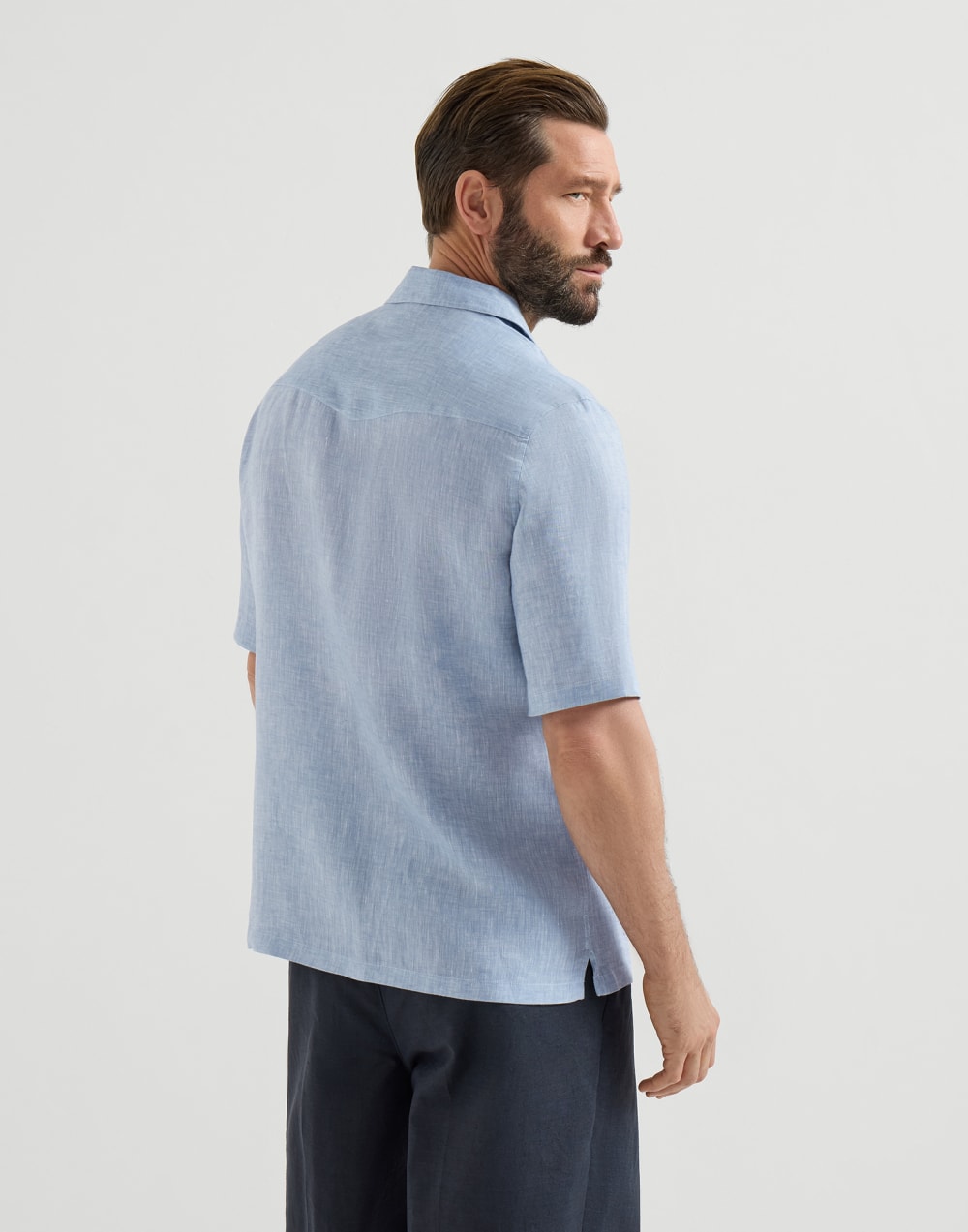 Short sleeve shirt Sky Blue Man - Brunello Cucinelli