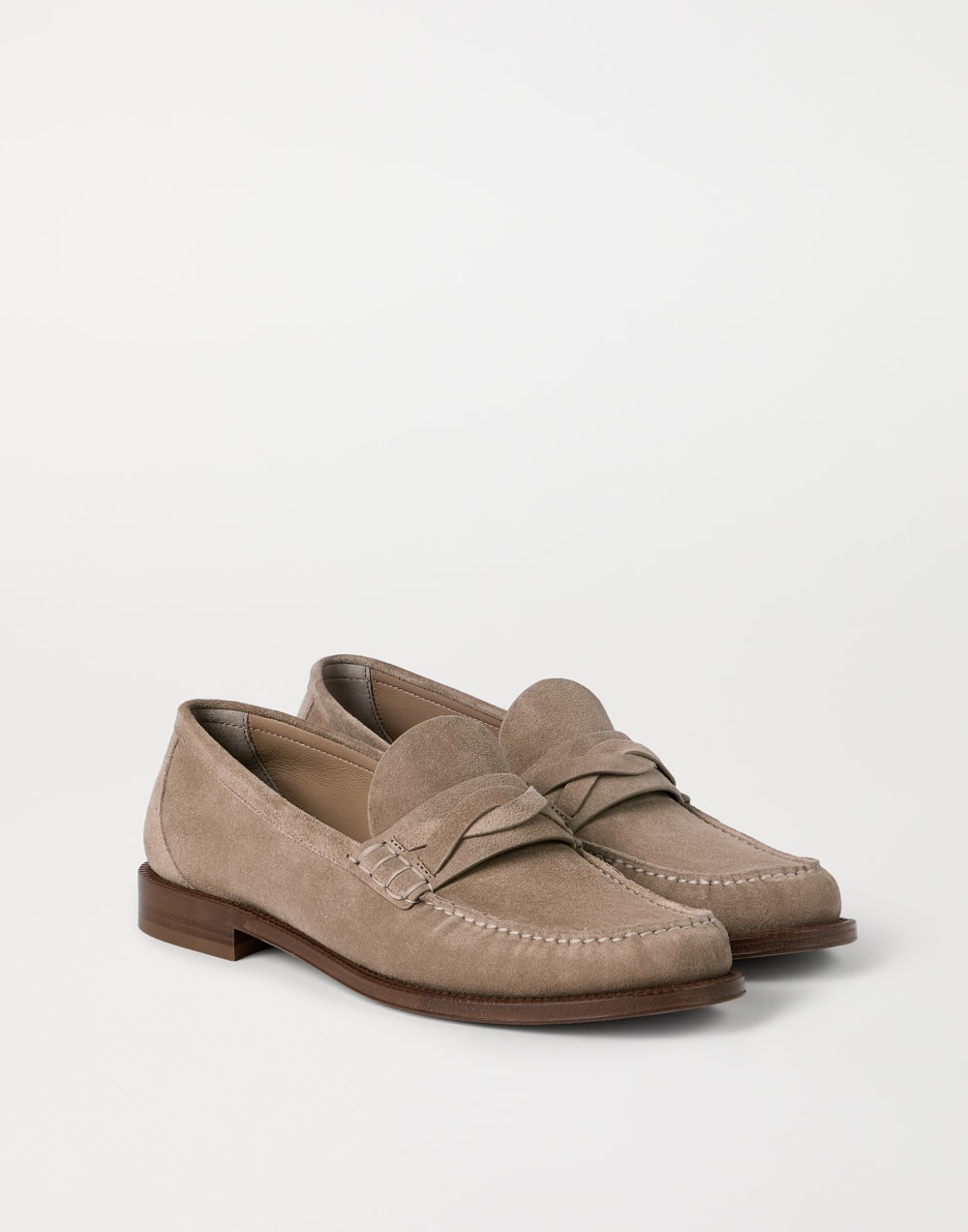 Suede loafers Taupe Smoke Man - Brunello Cucinelli