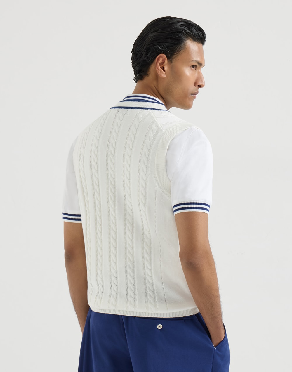 Cotton knit vest Panama Man - Brunello Cucinelli