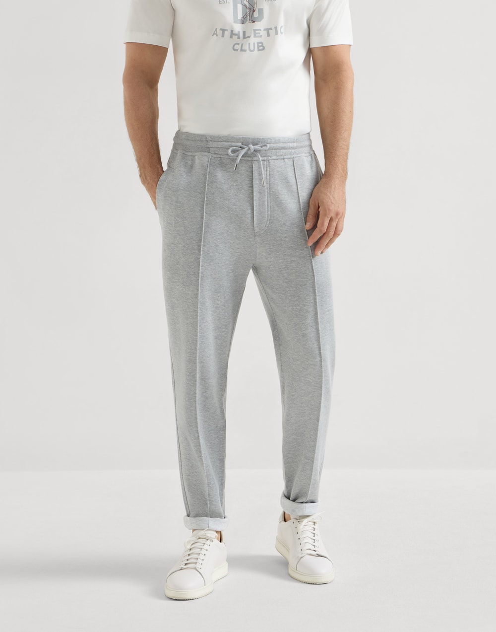 Hose aus Doubleface-Sweatjersey Grau Herren - Brunello Cucinelli