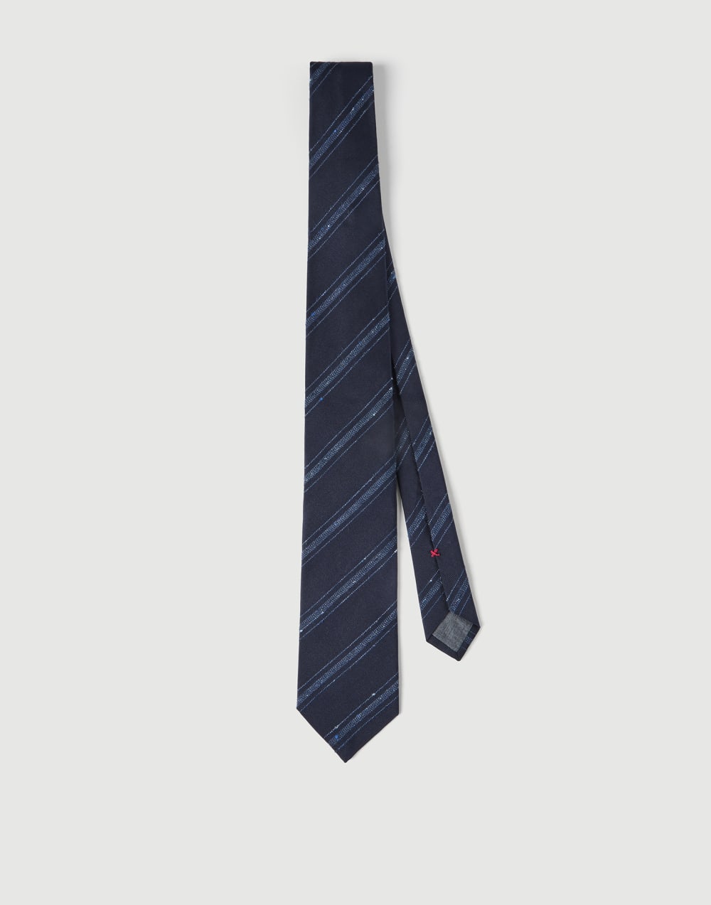 Silk and cotton tie Navy Blue Man - Brunello Cucinelli