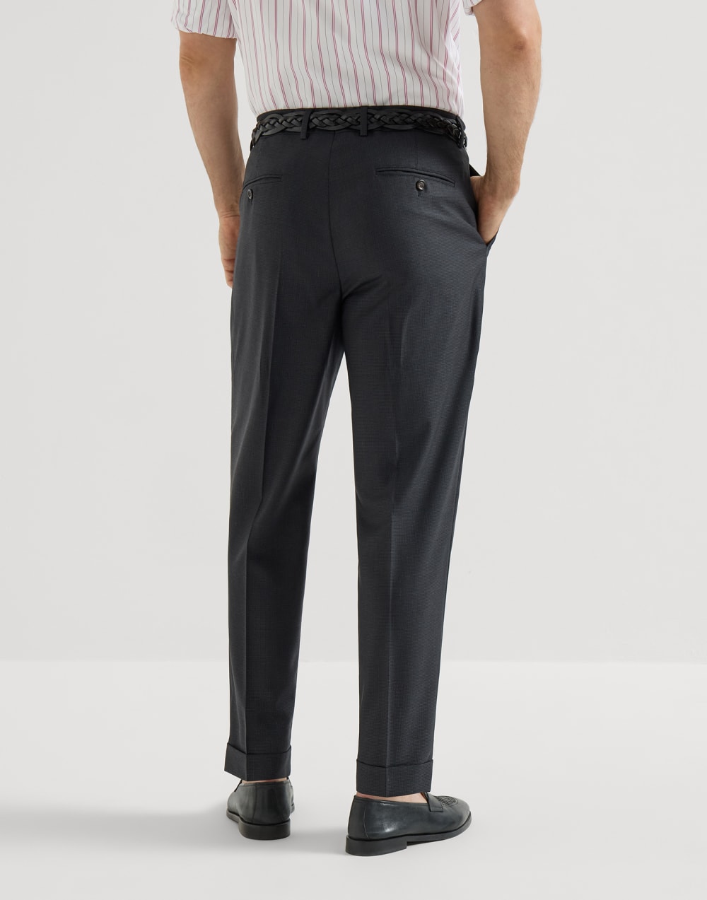 Houndstooth trousers Anthracite Man - Brunello Cucinelli