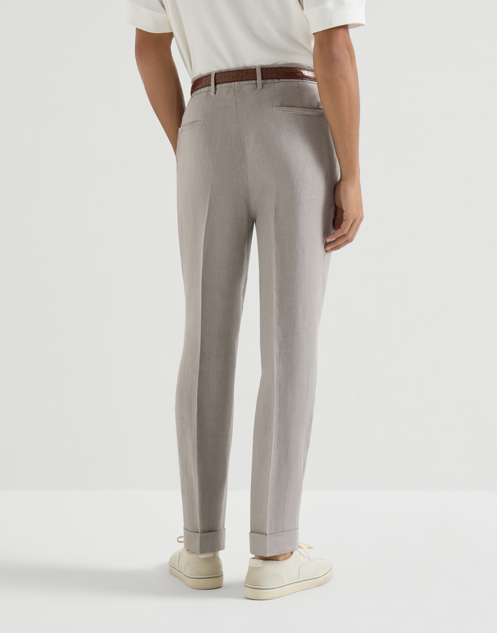 Gabardine garment dyed trousers Khaki Man - Brunello Cucinelli