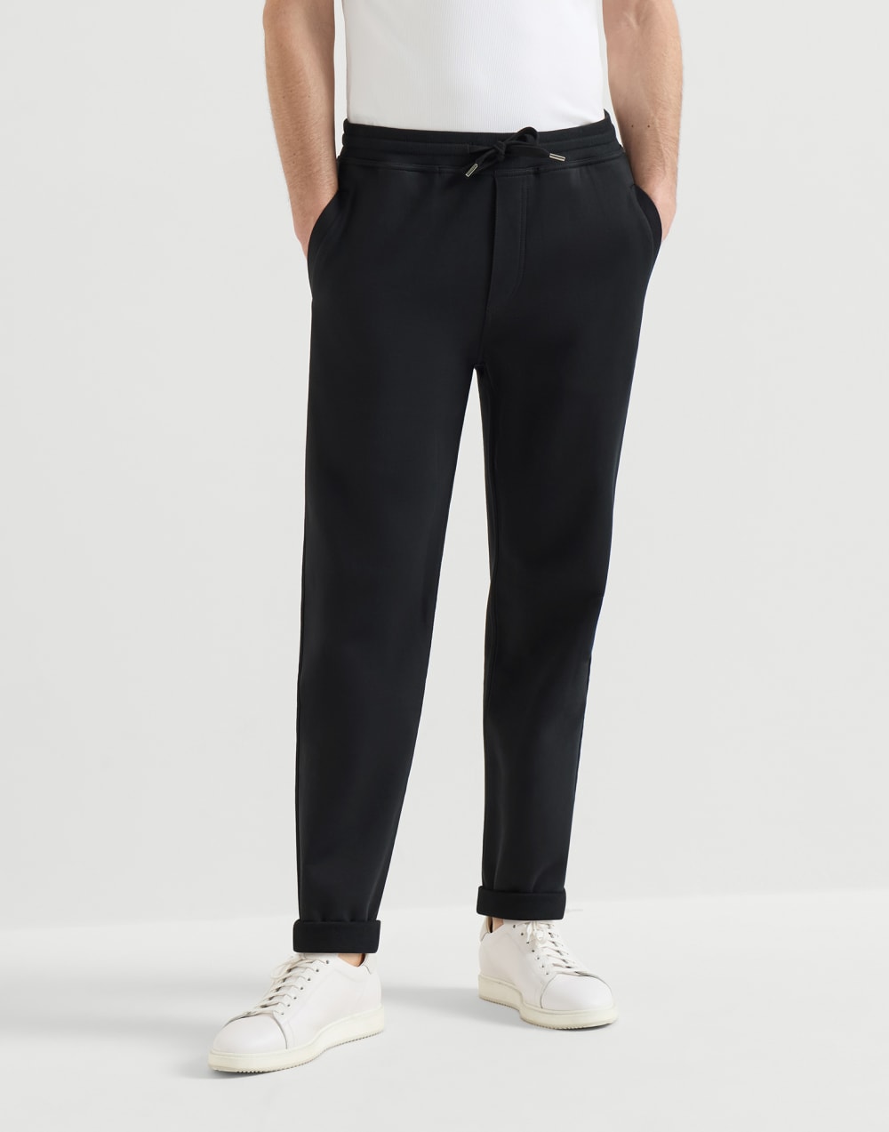 French terry trousers Black Man - Brunello Cucinelli