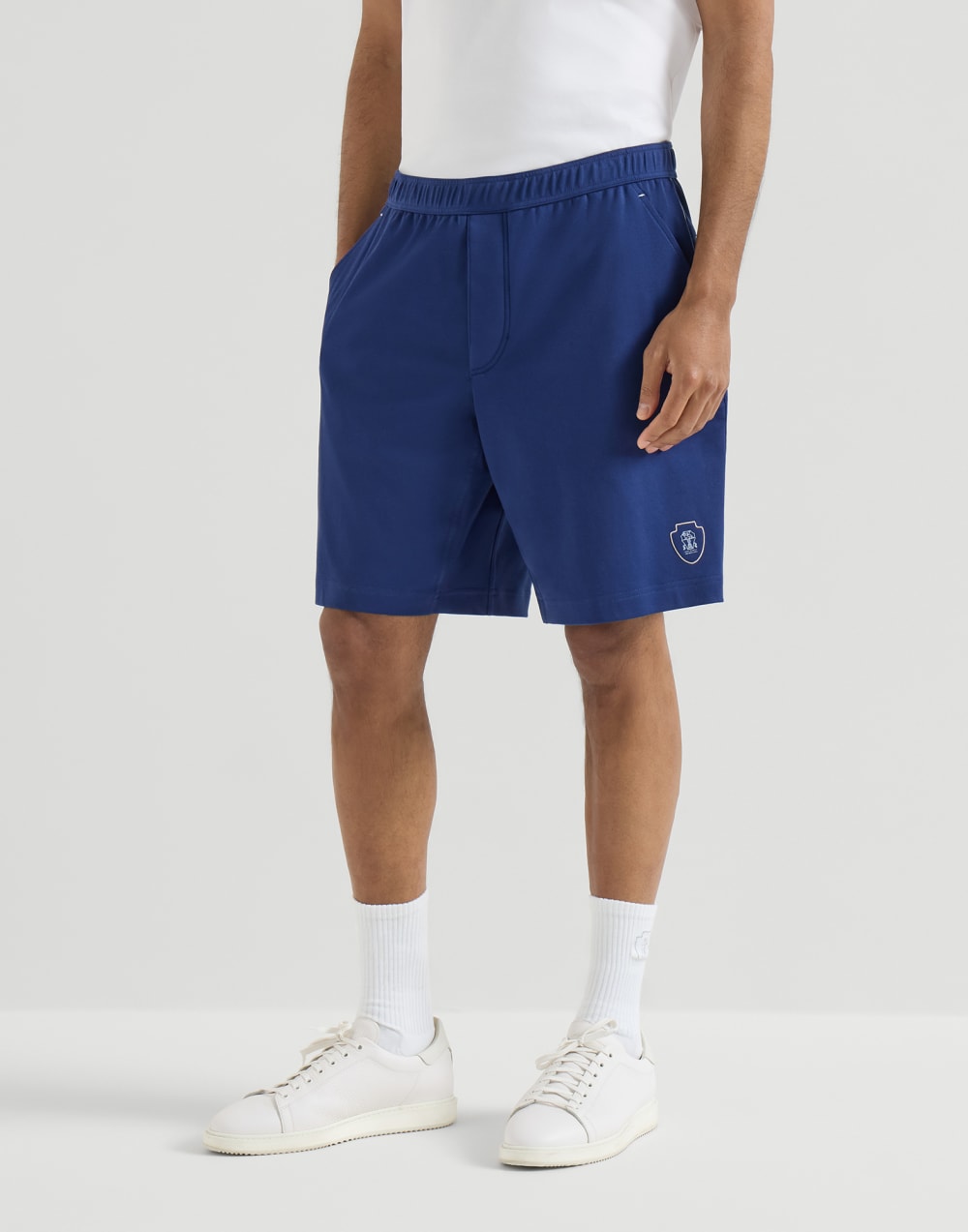 Interlock Bermuda shorts Avio Blue Man - Brunello Cucinelli