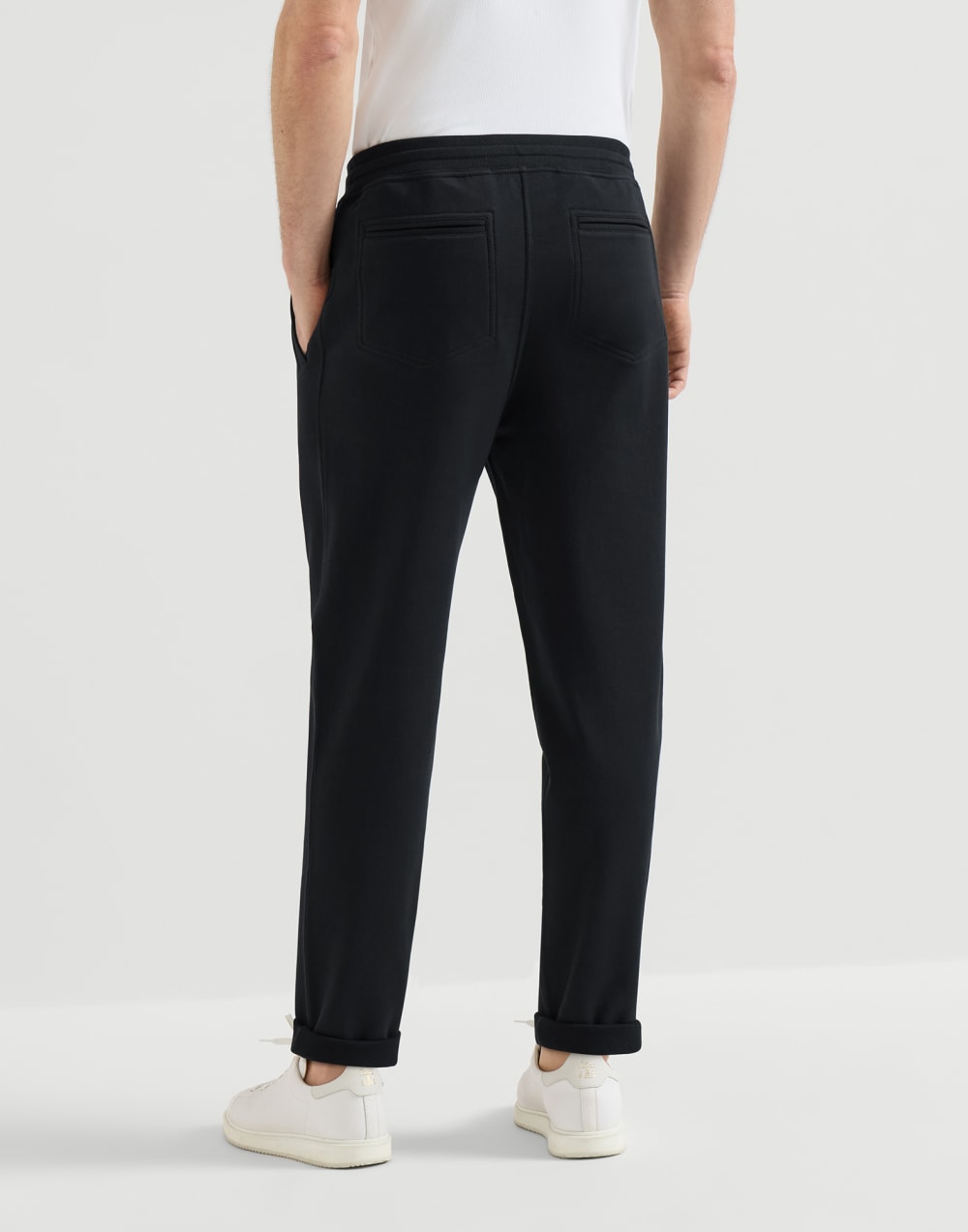 French terry trousers Black Man - Brunello Cucinelli