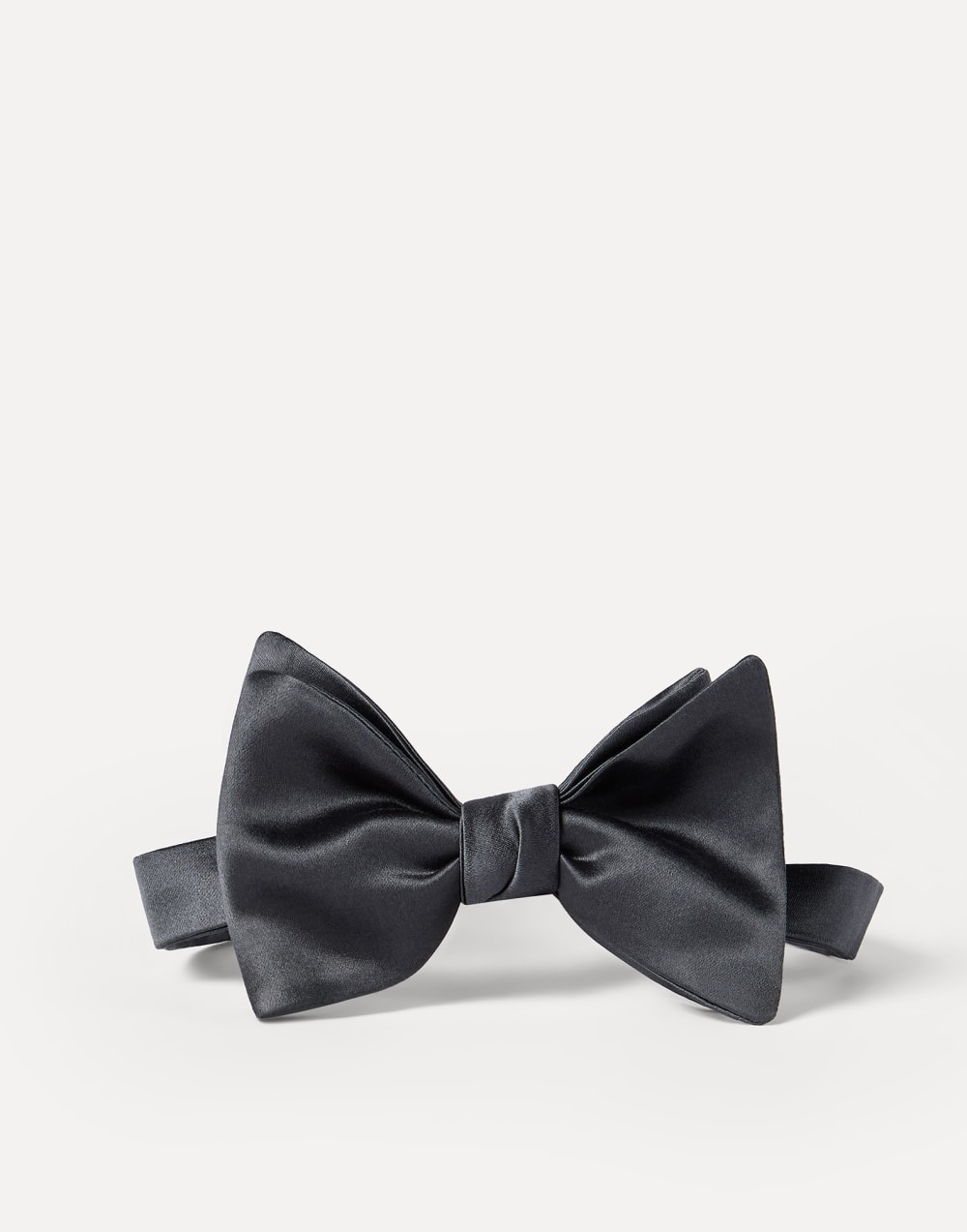 Cotton and silk satin bow tie Anthracite Man - Brunello Cucinelli