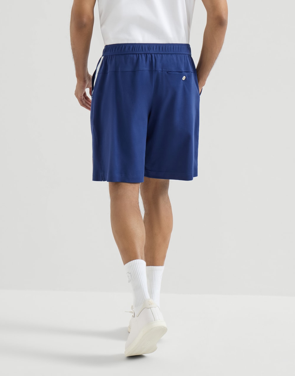 Interlock Bermuda shorts Avio Blue Man - Brunello Cucinelli