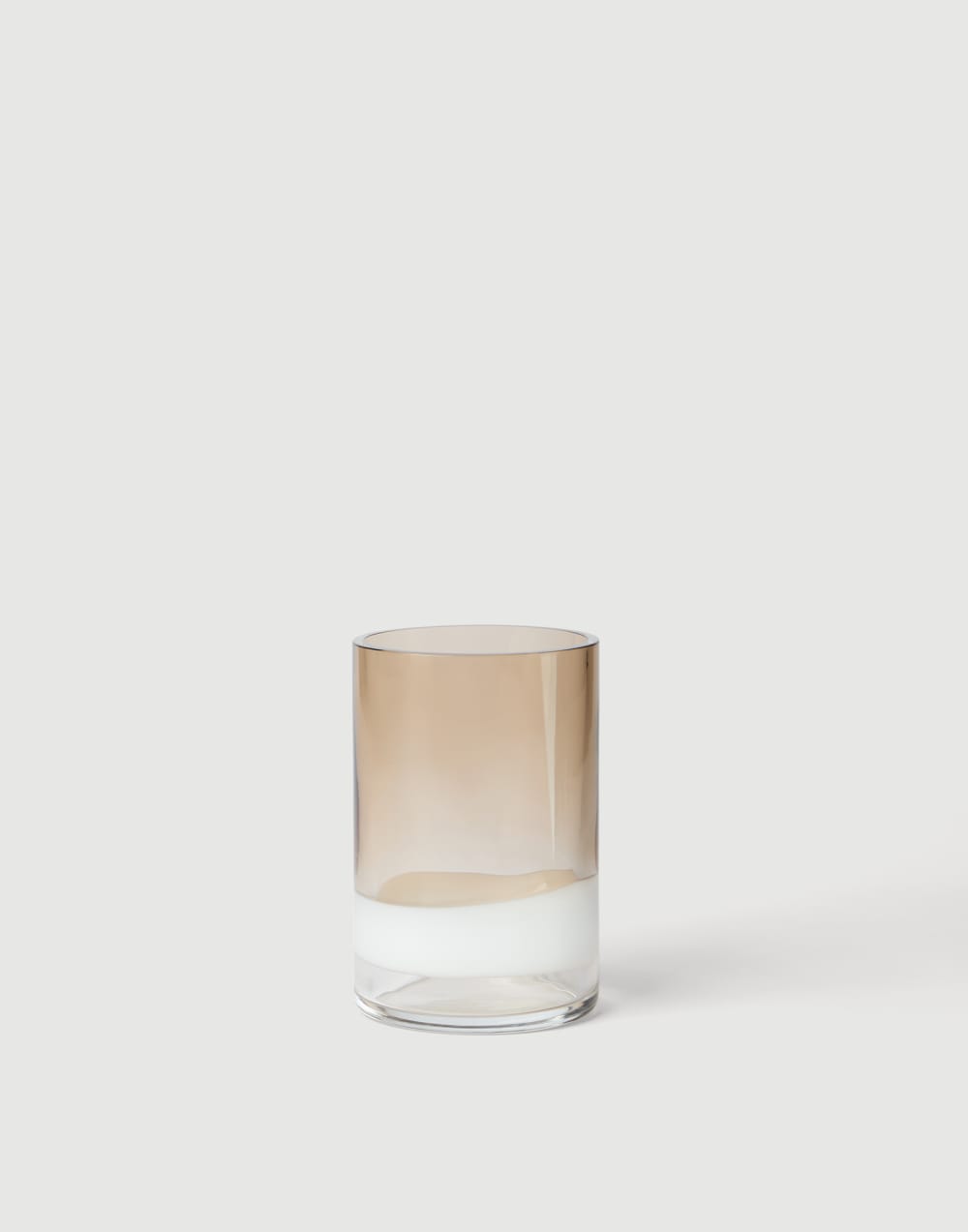 Murano glass small striped cilinder vase Natural Lifestyle - Brunello Cucinelli
