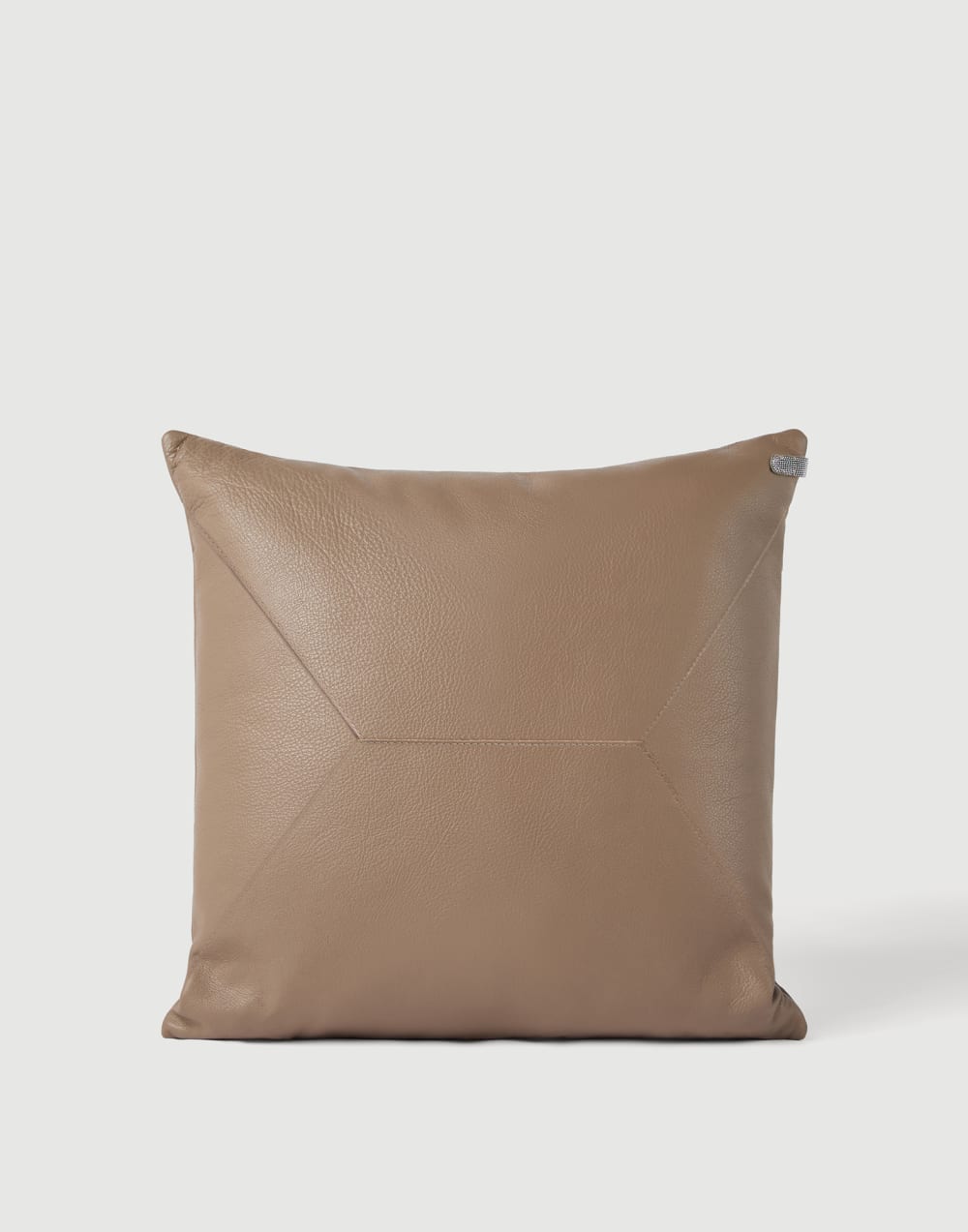 Cushion with monili Light Brown Lifestyle - Brunello Cucinelli