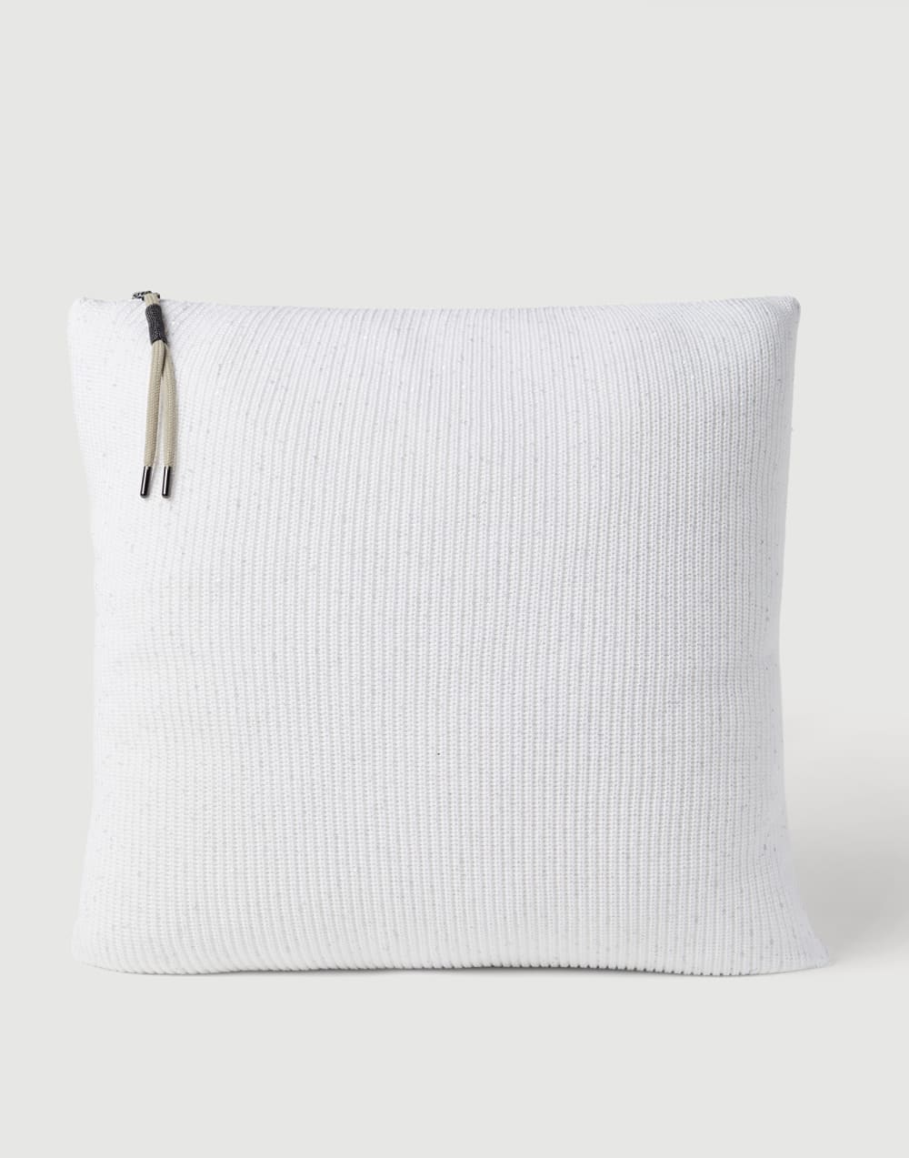 Cotton knit large cushion White Lifestyle - Brunello Cucinelli