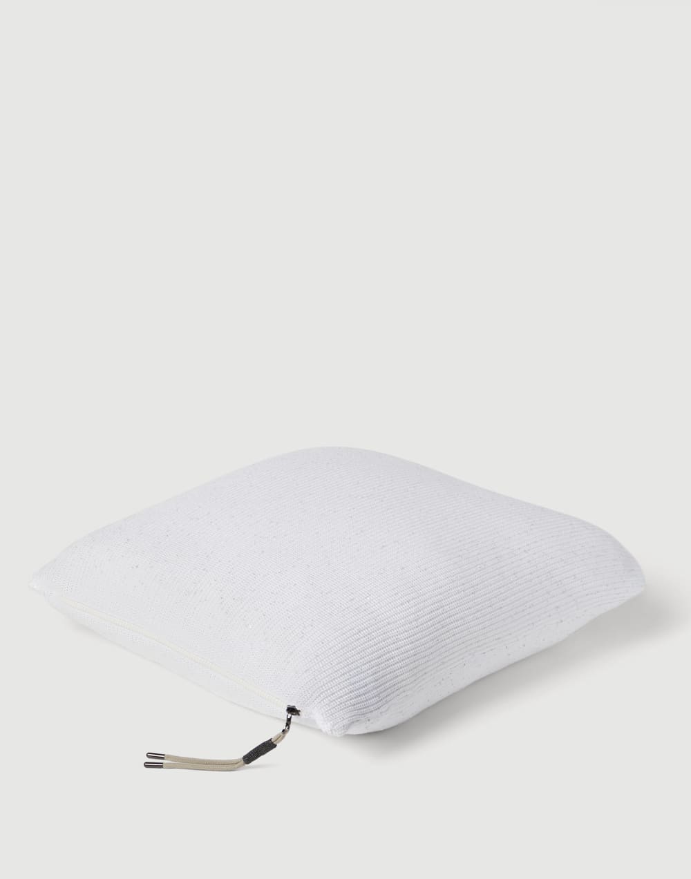 Cotton knit large cushion White Lifestyle - Brunello Cucinelli