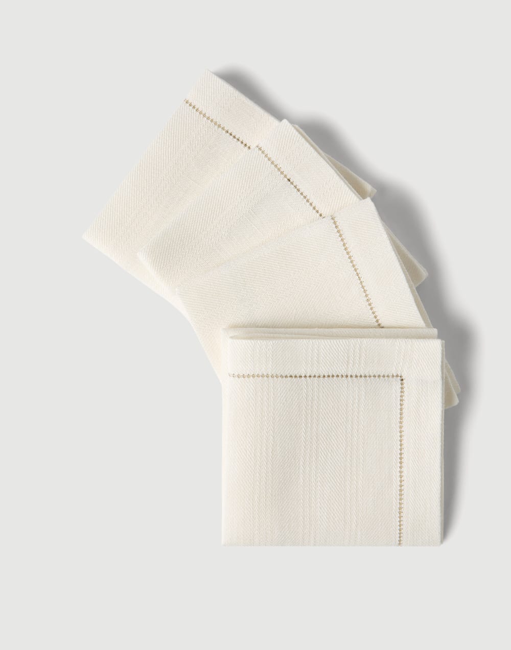 Chalk stripe linen 4-pc napkins set Panama Lifestyle - Brunello Cucinelli