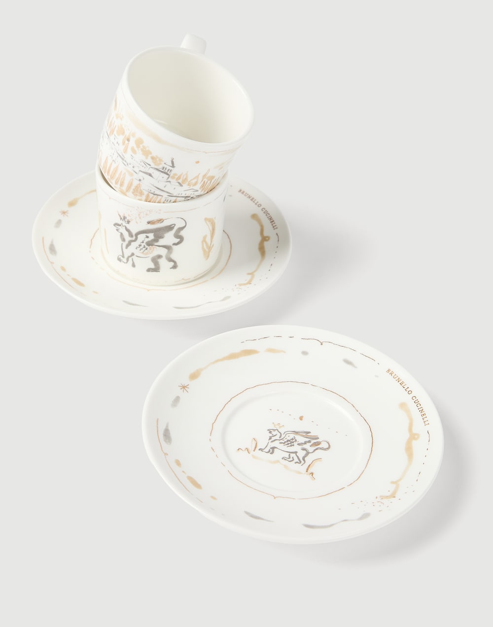 2-piece porcelain cup set White Lifestyle - Brunello Cucinelli
