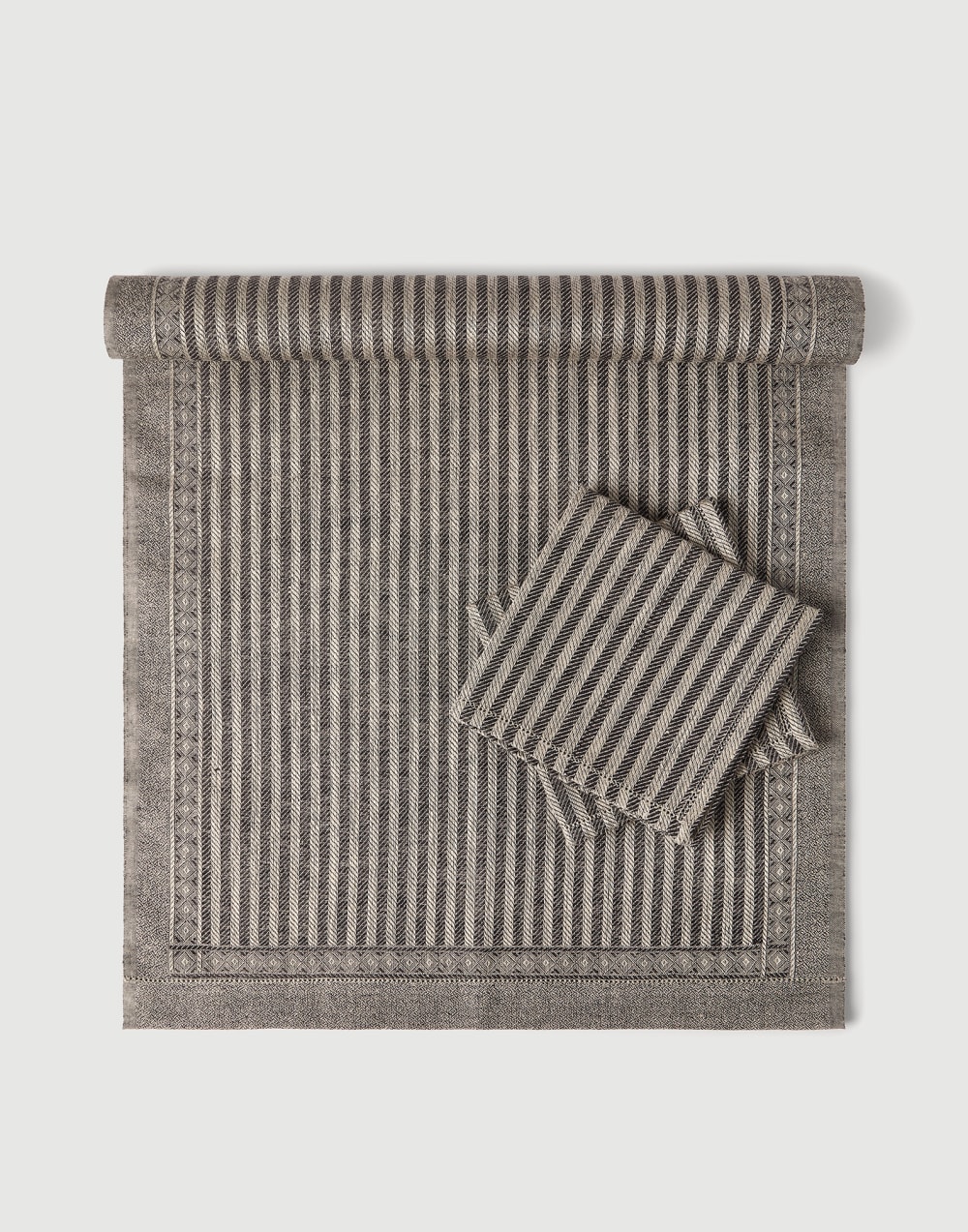 Runner and napkins set Dark Military Lifestyle - Brunello Cucinelli