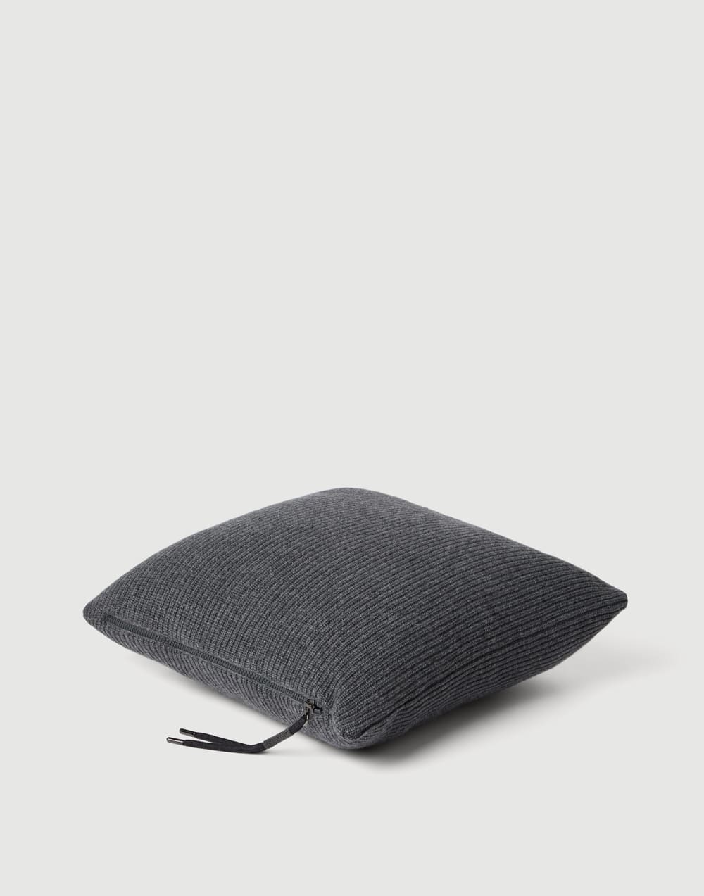 Shiny Zipper Pull knit cushion Lead Lifestyle - Brunello Cucinelli