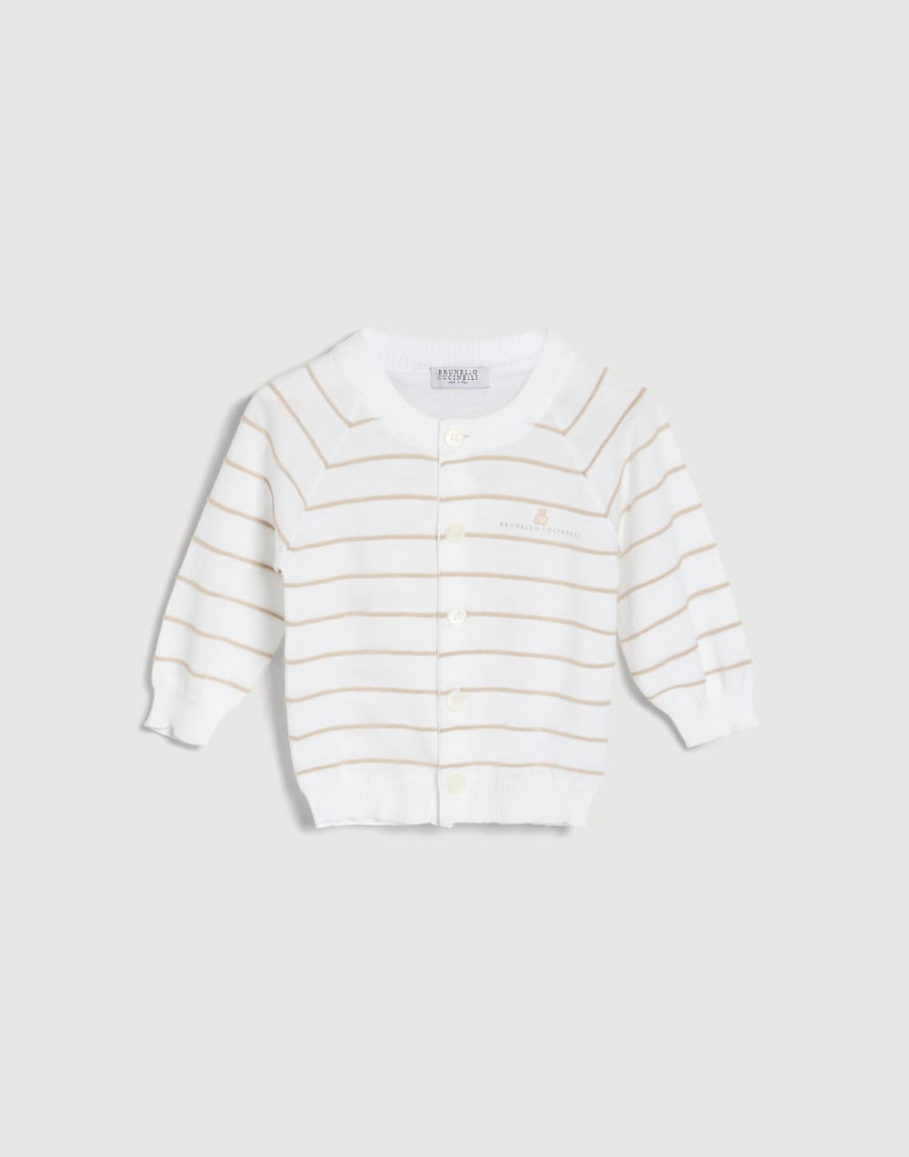 Bernie Baby striped cardigan Panama Baby - Brunello Cucinelli