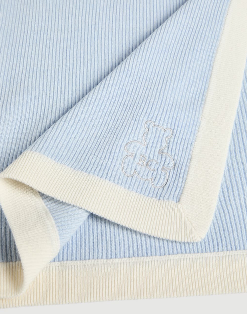 Baby Bernie rib knit blanket Sky Blue Baby - Brunello Cucinelli